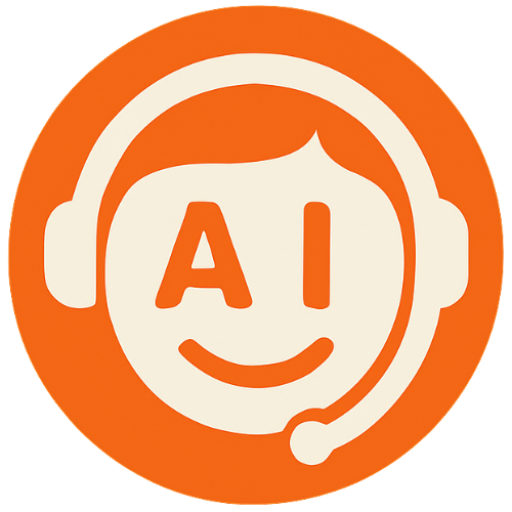 Vrolijke AI met headset en microfoon